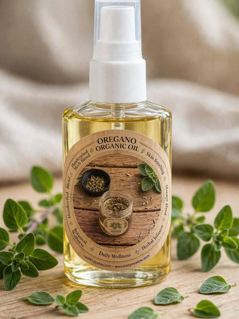 Oregano Organic Oil Spray – Natural Skin Soothing Oil (Clear/Golden)